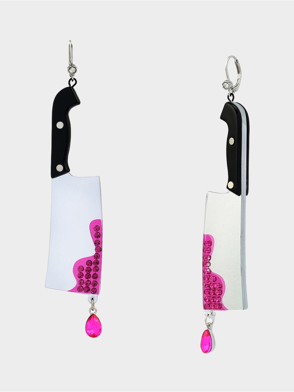 Betsey Johnson CLEAVER LEVERBACK EARRINGS Halloween Jewelry - Picture 2 of 4